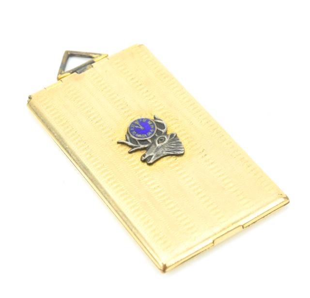 Antique Elk's Club Enamel Decorated Locket Pendant: Antique Elk's Club Enamel Decorated Locket Pendant. Measures 2.5 inches in length.