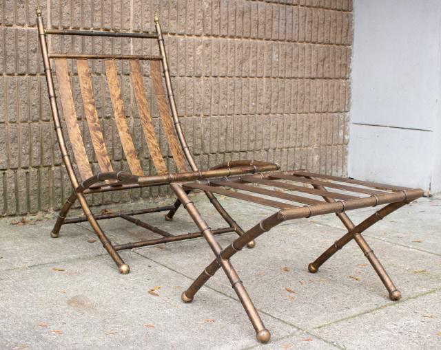 Jansen Faux Bamboo Bronze Outdoor Lounge Chair (1 of 10)