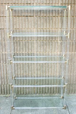 Faux Bamboo Lucite & Brass Etagere (1 of 5)