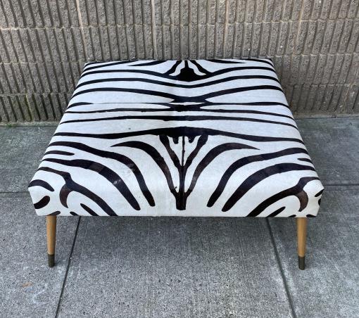 Custom Made Zebra Hide Ottoman (1 of 5)