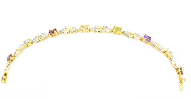 Amethyst Topaz Garnet Citrine & Peridot Bracelet (1 of 10)