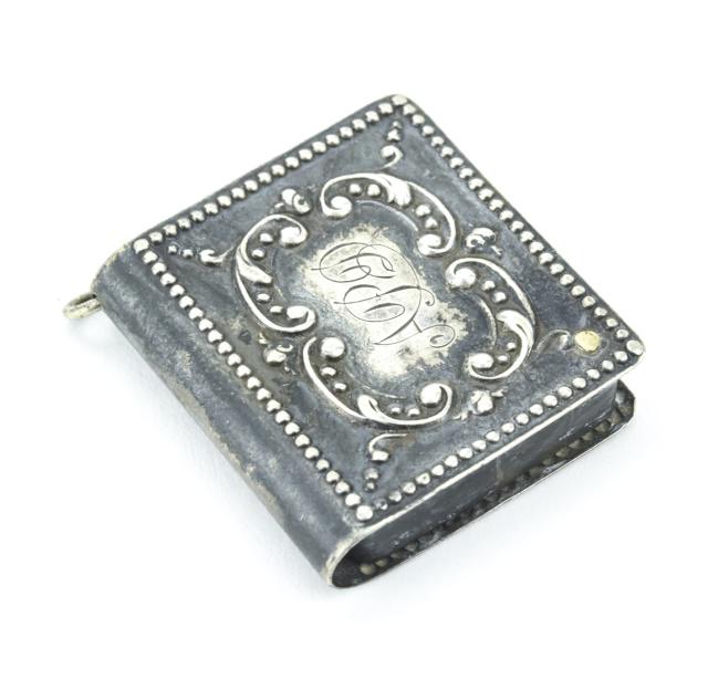Antique Sterling Silver Book Form Locket Pendant (1 of 6)