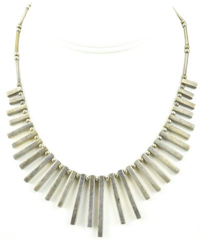 Vintage Los Castillo Silver Fringe Necklace (1 of 6)