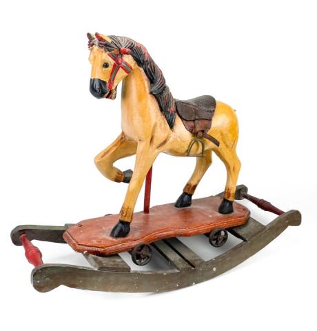 Vintage Carved Child's Rocking Horse Toy (1 of 5)