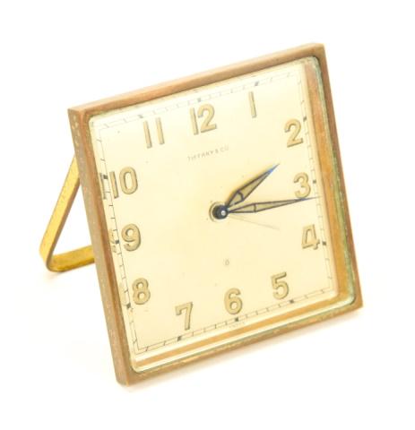 Antique Art Deco Tiffany & Co Travel / Desk Clock: Antique Art Deco Tiffany & Co Travel / Desk Clock. Measures 3 inches x 3 inches.