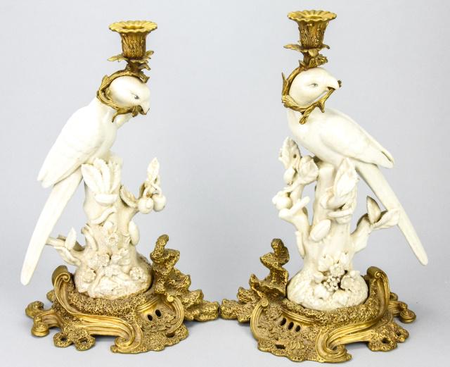 United Wilson Parrot & Ormolu Candle Holders (1 of 11)