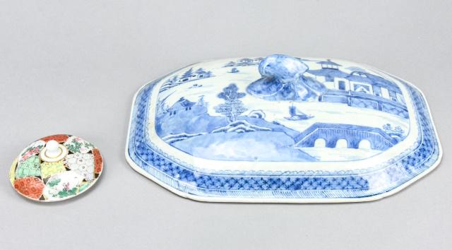 Antique Chinese Canton Tureen Lid & Polychrome Lid (1 of 9)