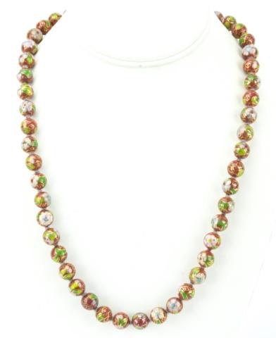 Estate Chinese Cloisonne Enamel Bead Necklace (1 of 6)