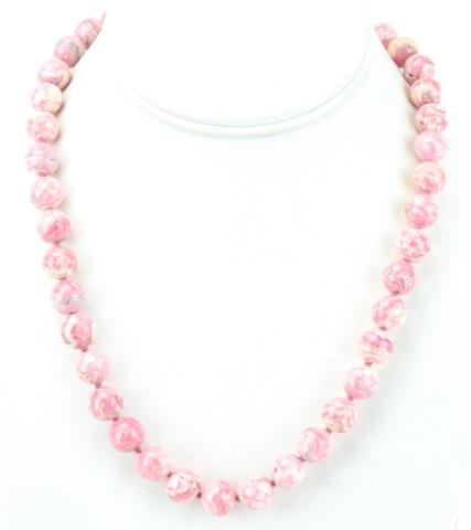 Hand Knotted Rhodochrosite Bead Necklace Strand (1 of 6)