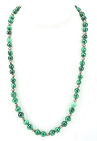 Estate Malachite Beaded Necklace Strand (1 of 6)