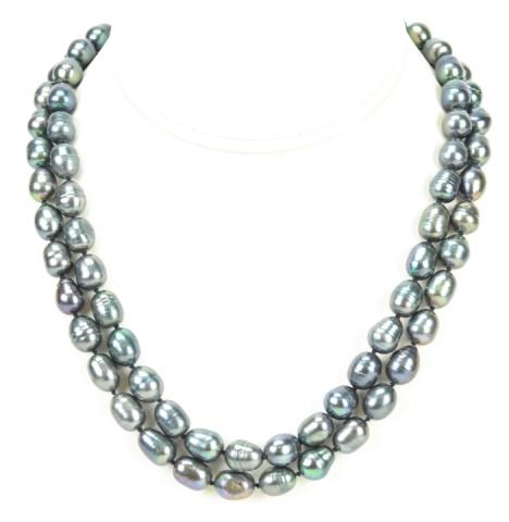 Pair of Black Tahitian Baroque Pearl Necklaces (1 of 8)