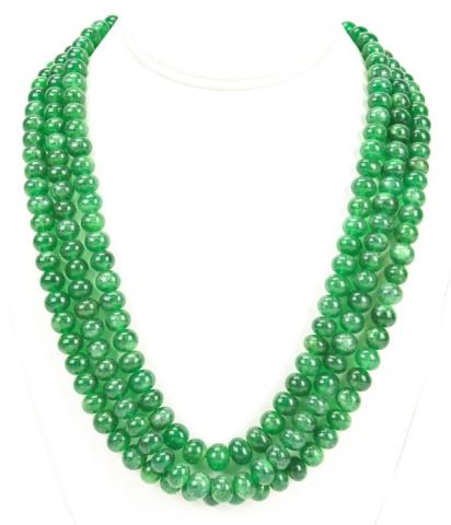 950 Carat Emerald Bead Multi Strand Necklace (1 of 6)