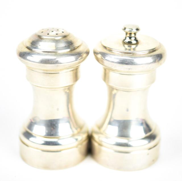 Pair Sterling Silver Salt Shaker & Pepper Grinder (1 of 9)
