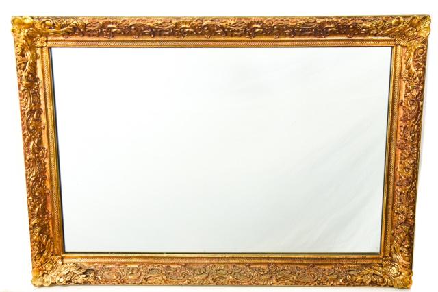 Antique Carved Neo Classical Gilt Mantle Mirror (1 of 8)