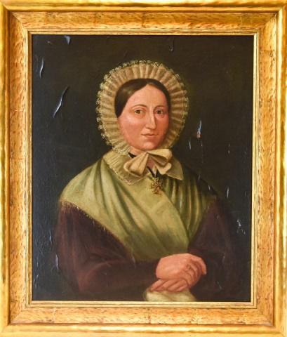 Antique Oil Painting on Board Portrait of Woman (1 of 7)