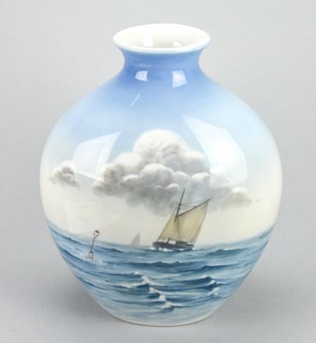 Large B&G Porcelain Vase w Sailboat Scene (1 of 8)