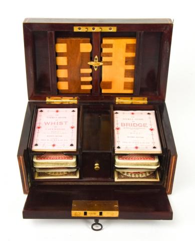 Antique Marquetry Inlaid Games Box (1 of 11)