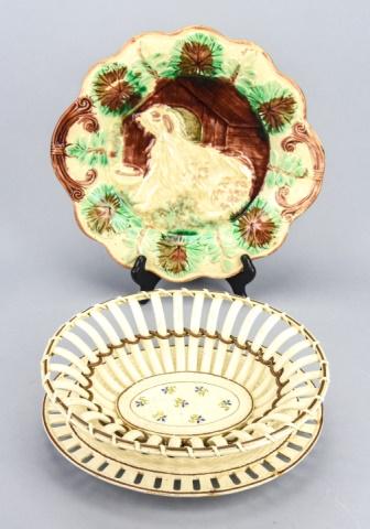 Antique Majolica Plate & Faience Dish & Underplate (1 of 9)