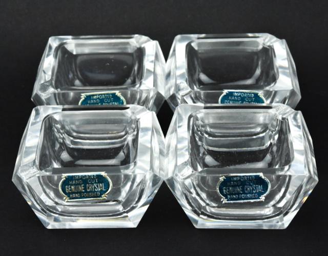 Boxed Set of Crystal Ash Trays (1 of 8)