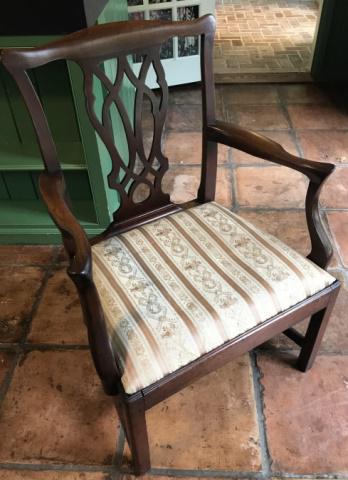 English Chippendale Style Ribbon Back Armchair (1 of 8)