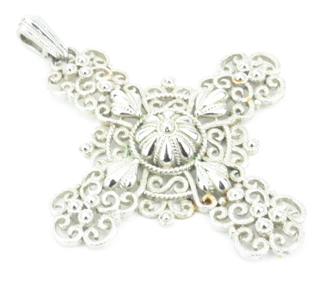 Large Crown Trifari Cross Necklace Pendant (1 of 7)