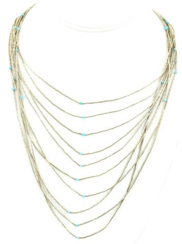 Vintage Native American Silver Turquoise Necklace (1 of 7)