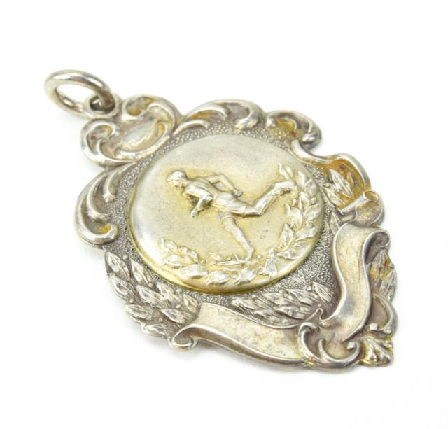 Antique Sterling Trophy Medal Necklace Pendant (1 of 7)