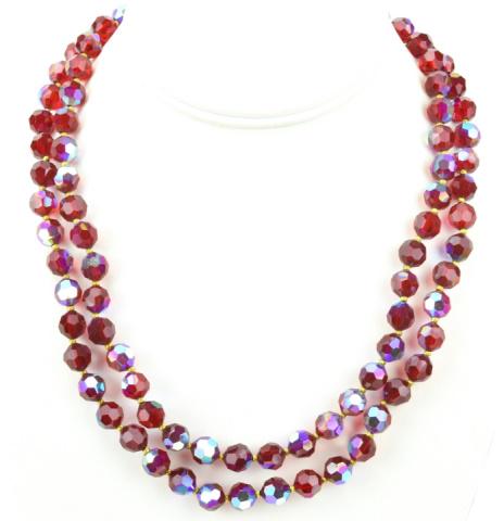 Vintage Costume Jewelry Ruby Paste Necklace (1 of 7)