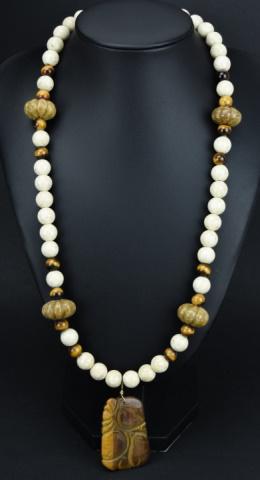 Estate Chinese Tiger's Eye & Jasper Bead Necklace (1 of 7)