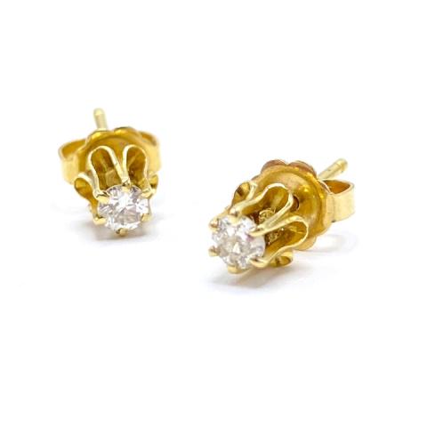 Antique Diamond Studs in 14k Gold (1 of 2)