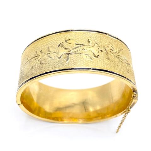 Victorian Wide Gold Filled Bangle Bracelet (1 of 4)