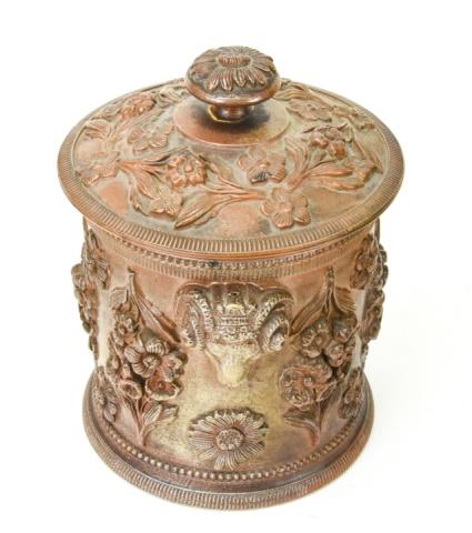 Antique French Salt Glazed Pottery Biscuit Jar (1 of 9)