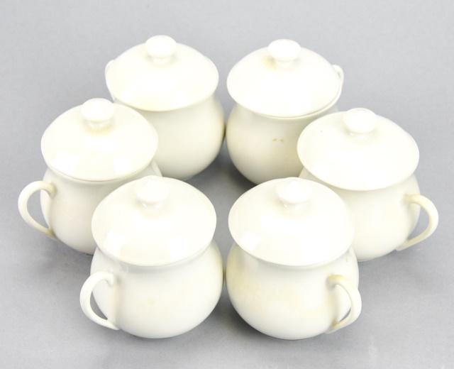 Set 6 Porcelain Apilco France Covered Pudding Cups (1 of 7)