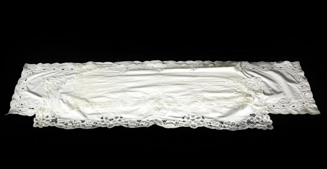 Antique or Vintage Lace Table Runners: Antique or Vintage Lace Table Runners Three (3) table runners. Longest measures approximately 68 inches by 15.5 inches.