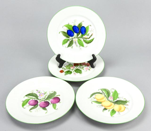 4 Limoges Hand Painted Fruit Motif Plates (1 of 9)