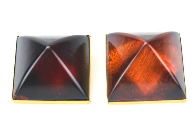 Vintage Hermes Paris Costume Faux Amber Earrings (1 of 6)