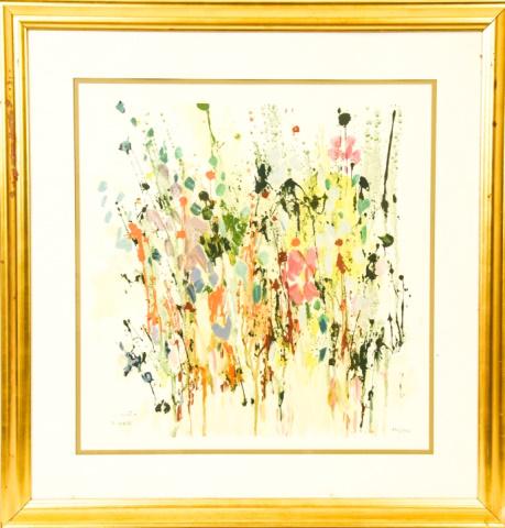 Framed Milia Laufer Colorful Abstract Lithograph (1 of 7)
