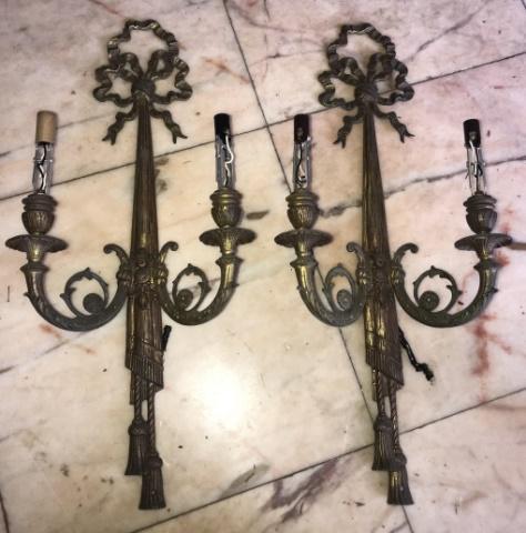 Pair of Antique French Rococo Style Wall Sconces (1 of 4)