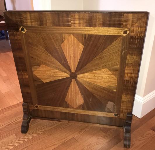Antique Folding Card Table w Fitted Stand (1 of 4)