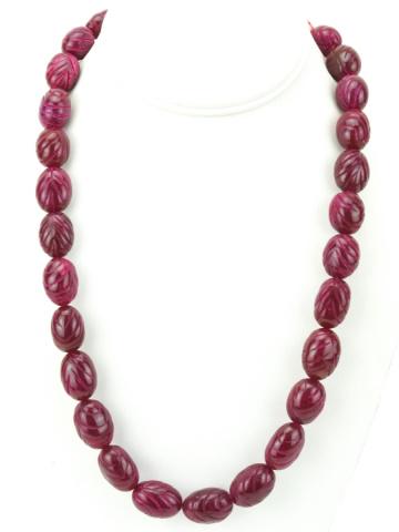 600 Carat Carved Ruby Bead Necklace Strand (1 of 7)