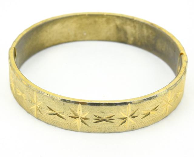 Vintage Gold Filled Starburst Motif Hinged Bangle (1 of 8)