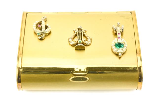 Vintage Gilt Metal Musical Motif Box / Case (1 of 7)