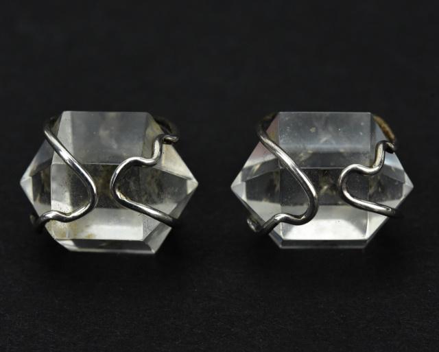 Vintage Sterling Herkimer Diamond Crystal Earrings (1 of 7)