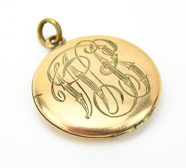Antique C 1900 Gold Filled Monogram Locket Pendant: Antique C 1900 Gold Filled Monogram Locket Pendant. Measures nearly 1.5 inches in length with the bail.