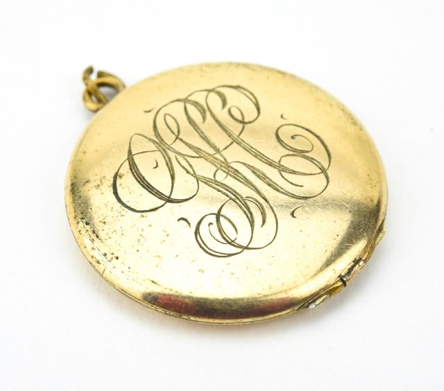 Antique C 1900 Gold Filled Monogram Locket Pendant: Antique C 1900 Gold Filled Monogram Locket Pendant. Measures nearly 1.5 inches in length with the bail.