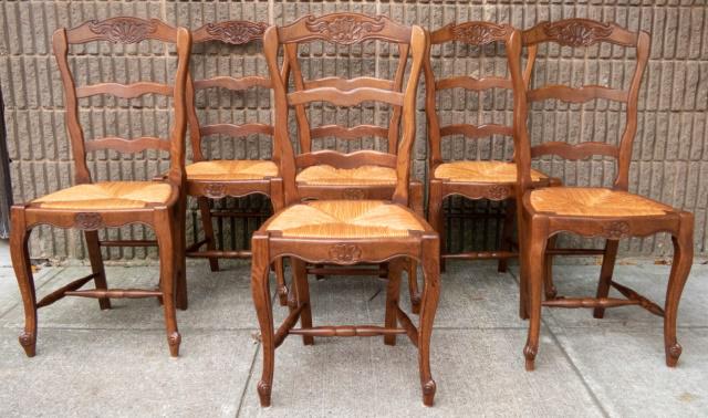 Set 8 French Provincial Rush Bottom Dining Chair (1 of 7)