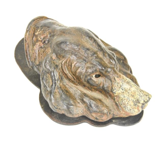 Antique Cold Painted Bronze Dog Head Letter Clip (1 of 6)