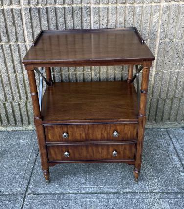 Ethan Allen "Eugene" Faux Bamboo Tiered End Table (1 of 6)