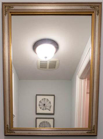 French Provincial Silvered Hall Mirror Shell Motif (1 of 4)