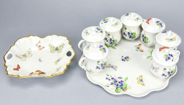 Limoges France Porcelain Pots de Creme & Platter (1 of 6)
